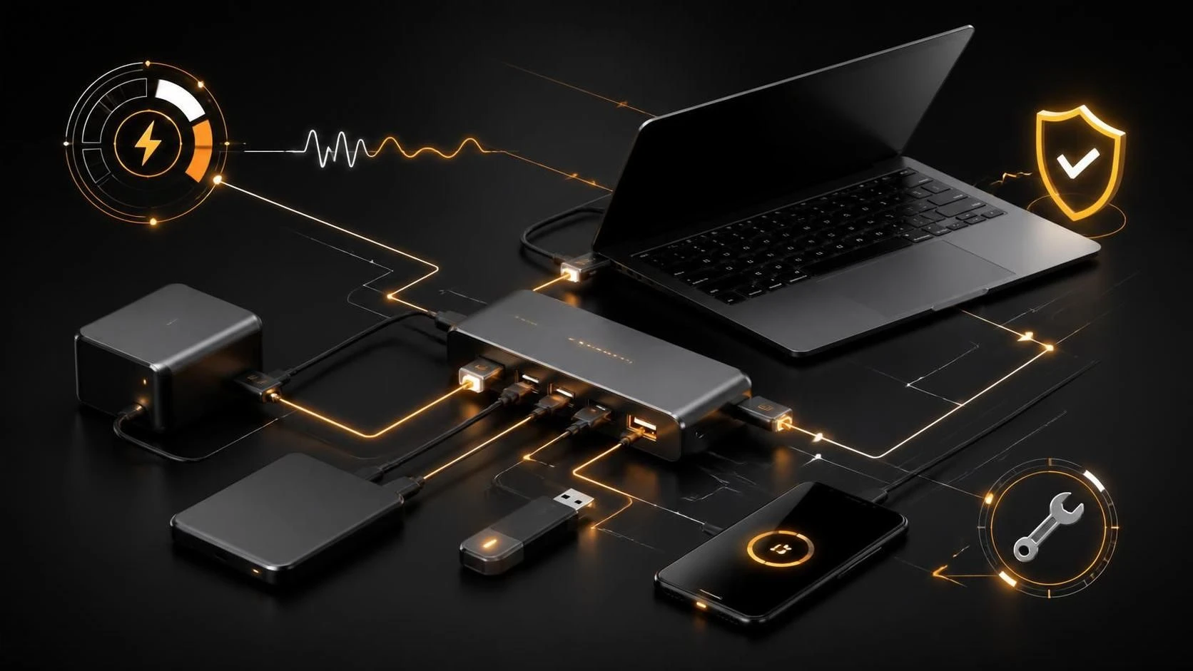 Ошибка нехватки питания USB портов концентратора на ноутбуке