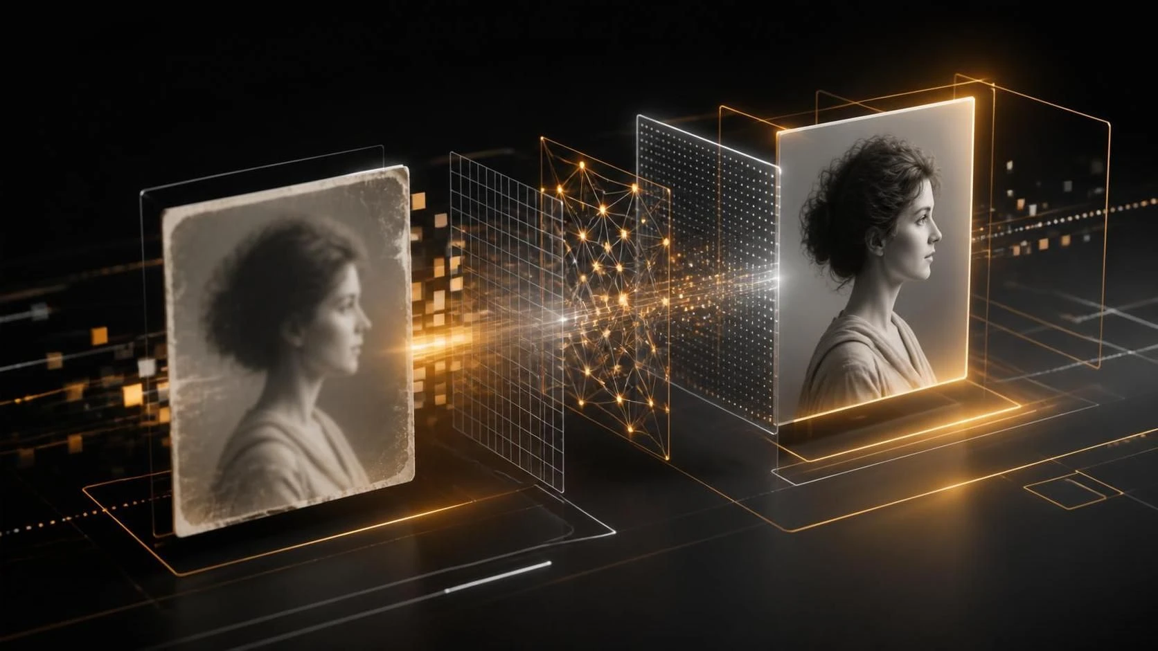 Улучшить качество старого размытого фото через Remini AI