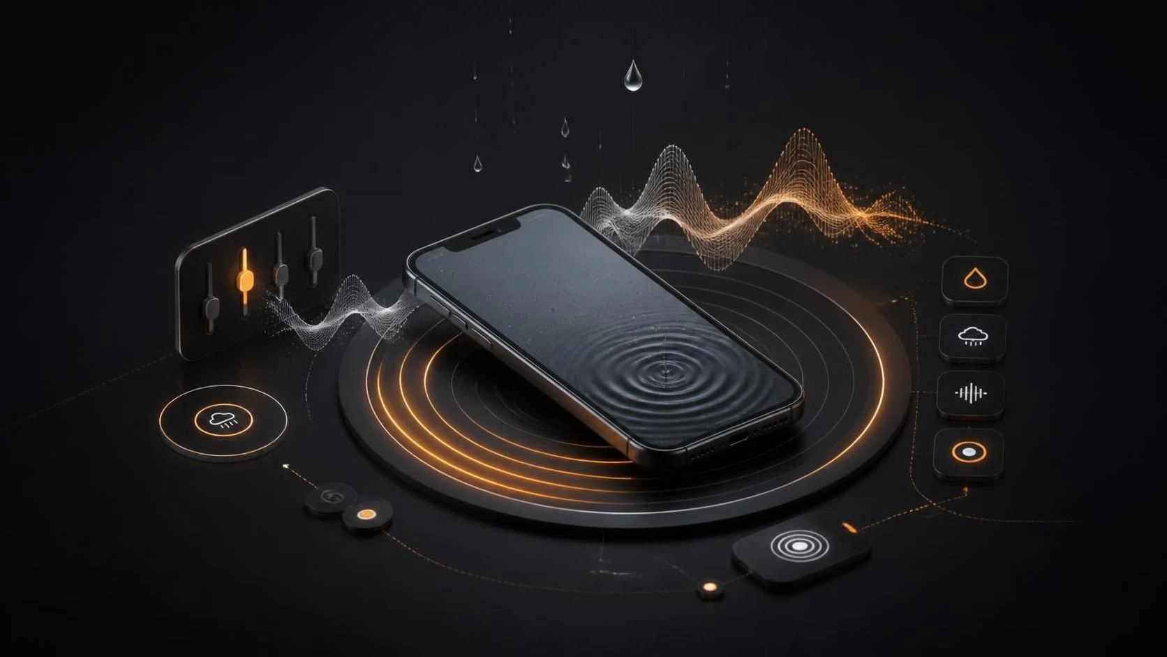 Фоновые звуки дождя или шума на iPhone для концентрации