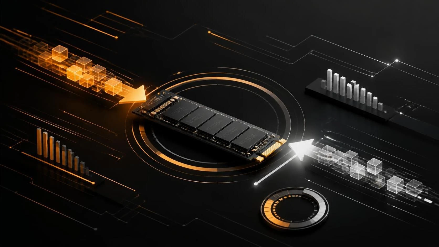 Скорость записи и чтения SSD в утилите CrystalDiskMark